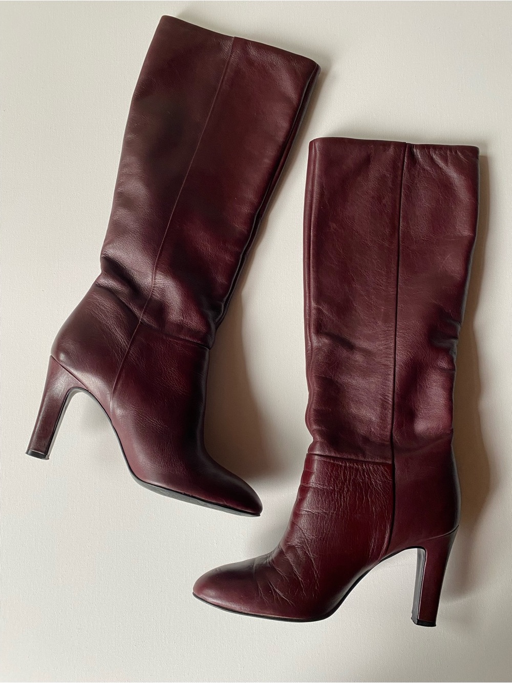 Emerson Fry Burgundy Leather Tall Boots. Size 40 / US 10